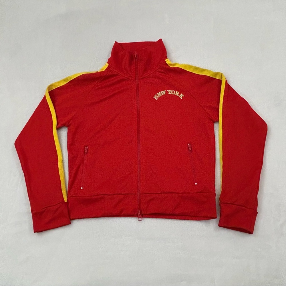 Vintage Joy Jeans New York 22 Bedazzled Full Zip Red & Yellow Jacket Women’s S
